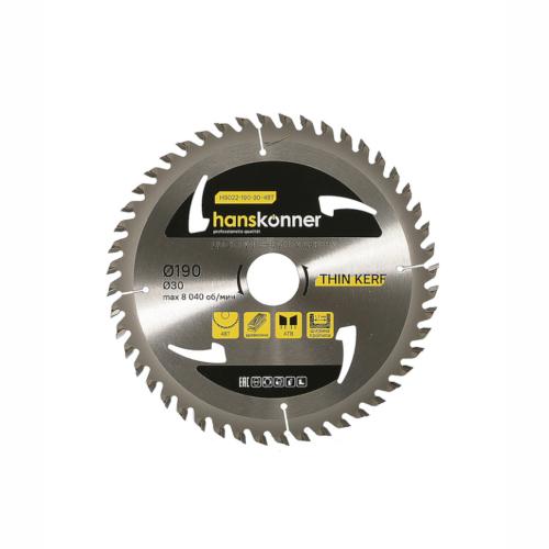 ���� ������� �� ������ 190x30 ��, 48 ������ Thin Kerf Hanskonner (H9022-190-30-48T)