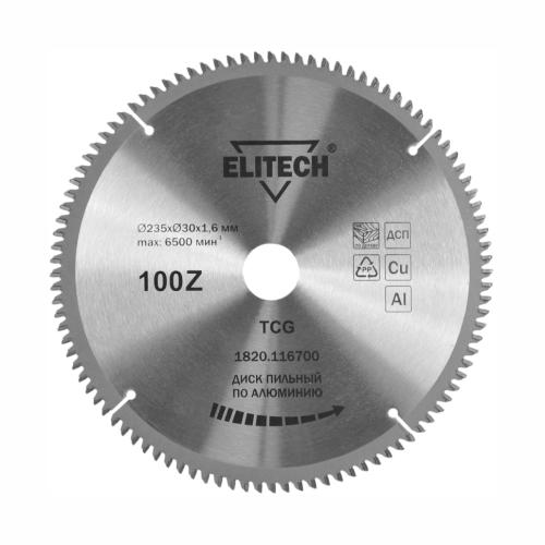 Диск пильный по алюминию 235x30-100T Elitech (1820.116700) Диск пильный по алюминию 235x30-100T Elitech (1820.116700)
