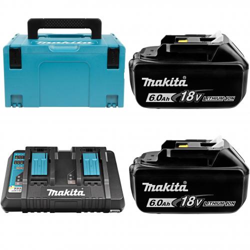 Набор аккумуляторов и ЗУ (DC18RD + BL1860B (18В,6.0Ач,Li-ion) х 2шт + кейс MakPac) Makita 198080-9 Набор аккумуляторов и ЗУ (DC18RD + BL1860B (18В,6.0Ач,Li-ion) х 2шт + кейс MakPac) Makita 198080-9