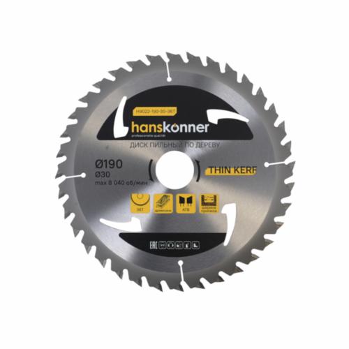 ���� ������� �� ������ 190x30 ��, 36 ������ Thin Kerf Hanskonner (H9022-190-30-36T)