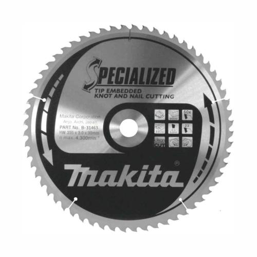 ���� ������� �� ������ � �������� 355x3x30, 60 ������ Makita (B-31463) (��� ����������� �����)