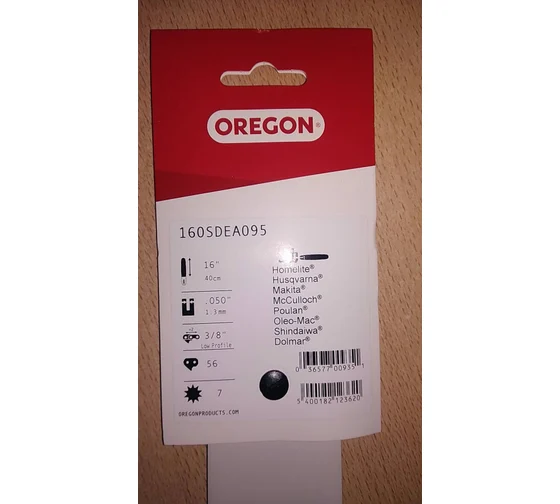 Шина 16"/40см, 56зв, 3/8"-1,3мм, хвост. А095 OREGON D.G. 160SDEA095, 160SDEA095 Шина 16"/40см, 56зв, 3/8"-1,3мм, хвост. А095 OREGON D.G. 160SDEA095