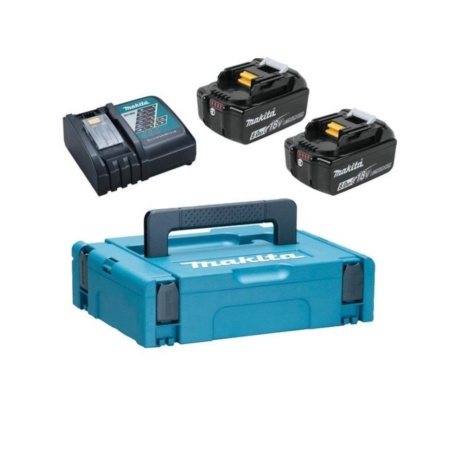 Набор аккумуляторов Makita BL1860B (2шт) + ЗУ DC18RC (18В, 6А/ч, Li-ion, кейс MakPac) 198118-0, 198118-0 Набор аккумуляторов Makita BL1860B (2шт) + ЗУ DC18RC (18В, 6А/ч, Li-ion, кейс MakPac) 198118-0