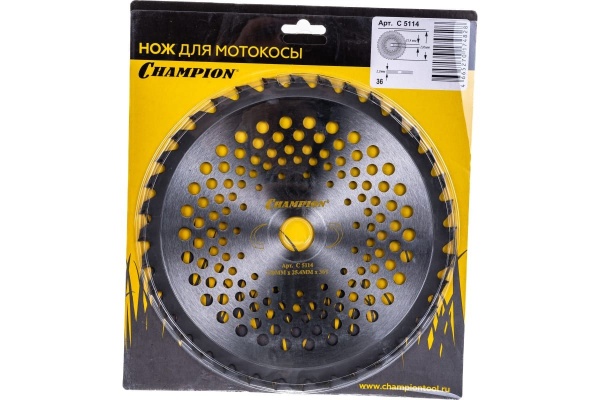 Диск для триммера 230x25.4мм, 36 зубов (SRM-2305SI,SRM-2655SI) CHAMPION (C5114), C5114 Диск для триммера 230x25.4мм, 36 зубов (SRM-2305SI,SRM-2655SI) CHAMPION (C5114)