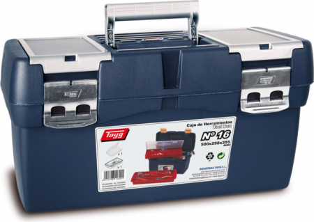 Ящик для инструментов TAYG №16 + фут. 33-N синий, карман, металлические замки 116001, 116001 Ящик для инструментов TAYG №16 + фут. 33-N синий, карман, металлические замки 116001