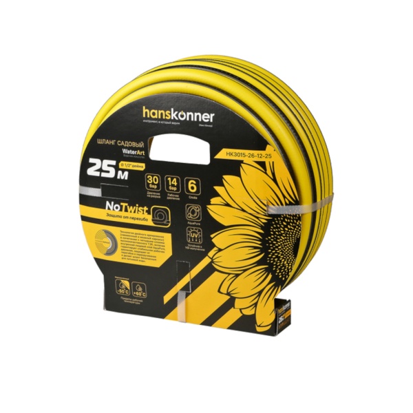 ����� ���������� 1/2", 25�, 6-�� �������, ������������ Hanskonner (HK3015-26-12-25)