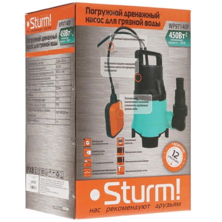Насос погружной дренажный STURM WP97140P, WP97140P Насос погружной дренажный STURM WP97140P