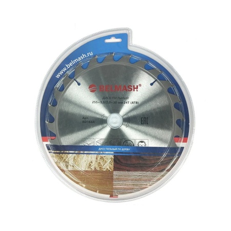 Диск пильный 255x3,0/2,0x30 24T (древесина, фанера, МДФ, ДСП, ОСП) БЕЛМАШ RD164A, RD164A Диск пильный 255x3,0/2,0x30 24T (древесина, фанера, МДФ, ДСП, ОСП) БЕЛМАШ RD164A