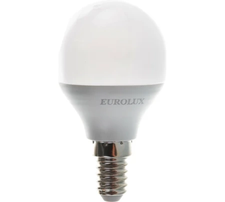 Лампа светодиодная EUROLUX LL-E-G45-7W-230-4K-E14, 76/2/6 Лампа светодиодная EUROLUX LL-E-G45-7W-230-4K-E14