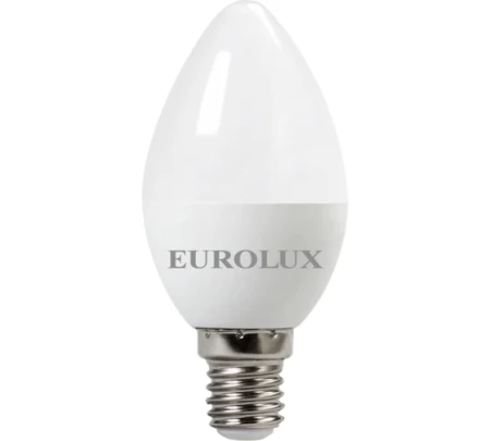 Лампа светодиодная EUROLUX LL-E-C37-7W-230-2,7K-E14, 76/2/7 Лампа светодиодная EUROLUX LL-E-C37-7W-230-2,7K-E14