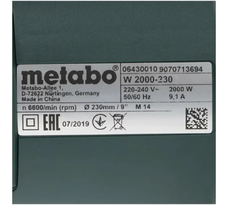  METABO W2000-230 606430010