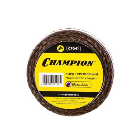 Леска 3 мм x 12 м (квадрат кручёный, Magic) CHAMPION (C7041), C7041 Леска 3 мм x 12 м (квадрат кручёный, Magic) CHAMPION (C7041)