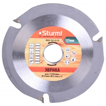 Диск пильный STURM 9020-125-22-3T ЭВРИКА, 9020-125-22-3T Диск пильный STURM 9020-125-22-3T ЭВРИКА