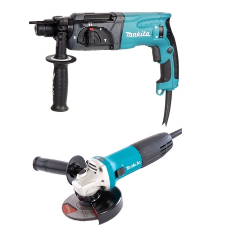 Набор электроинструмента Makita DK0120 (Перфоратор HR2470 и УШМ GA5030), DK0120 Набор электроинструмента Makita DK0120 (Перфоратор HR2470 и УШМ GA5030)