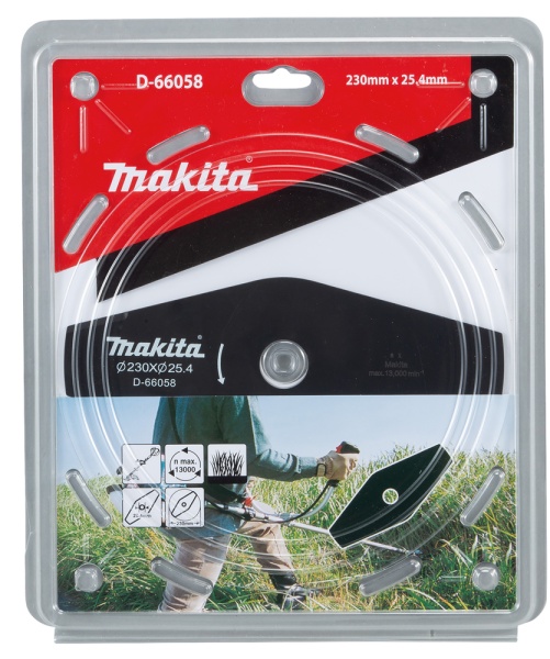 Диск для триммера Makita 230x25,4мм 2 зуба, D-66058 Диск для триммера Makita 230x25,4мм 2 зуба
