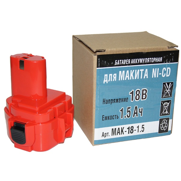 Батарея Makita Ni-CD 18В, 1,5А/ч Батарея Makita Ni-CD 18В, 1,5А/ч