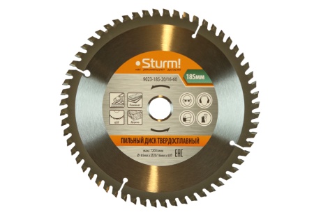 Диск пильный мультирез 185x20/16x60 STURM 9023-185-20/16-60, 9023-185-20/16-60 Диск пильный мультирез 185x20/16x60 STURM 9023-185-20/16-60