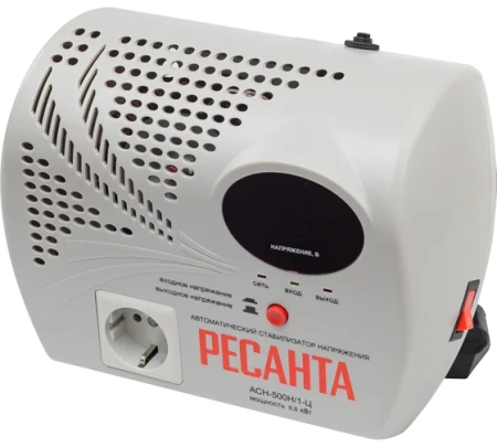 Стабилизатор напряжения серии LUX РЕСАНТА АСН-500Н/1-Ц, 63/6/9 Стабилизатор напряжения серии LUX РЕСАНТА АСН-500Н/1-Ц