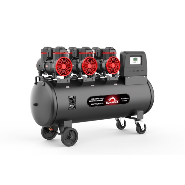 Компрессор SUNREKA GFC750/100DS 216119 (4400Вт, 750л/мин, 100л, 8бар, безмасляный), 216119 Компрессор SUNREKA GFC750/100DS 216119 (4400Вт, 750л/мин, 100л, 8бар, безмасляный)