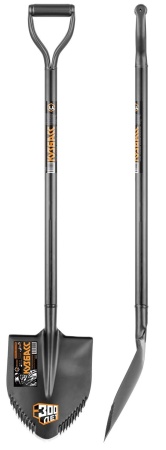 Лопата штыковая ЦИ "Кузбасс" цельнометаллическая с зубьями с широким штыком (1545), 1545 Лопата штыковая ЦИ "Кузбасс" цельнометаллическая с зубьями с широким штыком (1545)