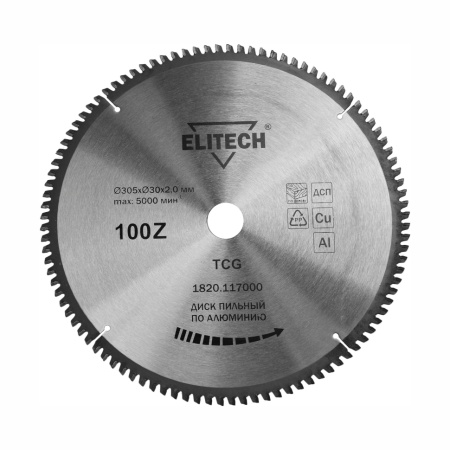 Диск пильный по алюминию 305x30-100T Elitech (1820.117000), 1820.117000 Диск пильный по алюминию 305x30-100T Elitech (1820.117000)