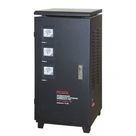 Стабилизатор напряжения РЕСАНТА АСН-15000/3-ЭМ, 63/4/5 Стабилизатор напряжения РЕСАНТА АСН-15000/3-ЭМ