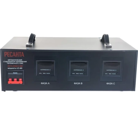 Стабилизатор напряжения РЕСАНТА АСН-4500/3-ЭМ, 63/4/2 Стабилизатор напряжения РЕСАНТА АСН-4500/3-ЭМ
