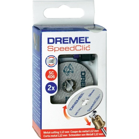 Набор кругов отрезных по металлу Dremel 38х3,2мм (2шт+держатель) 2615S406JC, 2615S406JC Набор кругов отрезных по металлу Dremel 38х3,2мм (2шт+держатель) 2615S406JC
