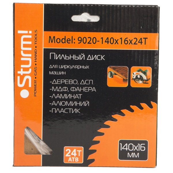 Диск пильный STURM 140х16х24T (9020-140-16-24T), 9020-140-16-24T Диск пильный STURM 140х16х24T (9020-140-16-24T)
