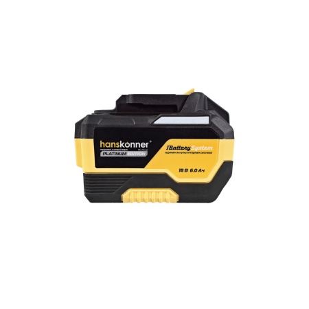 Аккумулятор HANSKONNER 18В, 6А/ч, 1BatterySystem18V (HBP2006), HBP2006 Аккумулятор HANSKONNER 18В, 6А/ч, 1BatterySystem18V (HBP2006)