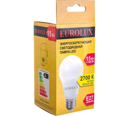   EUROLUX LL-E-A60-15W-230-2,7K-E27