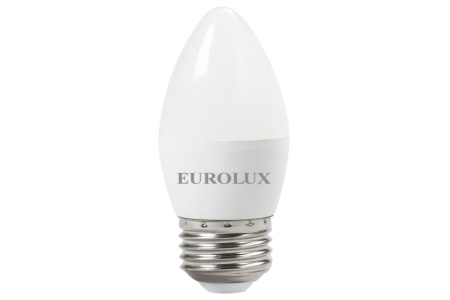 Лампа светодиодная EUROLUX LL-E-C37-6W-230-4K-E27, 76/2/10 Лампа светодиодная EUROLUX LL-E-C37-6W-230-4K-E27