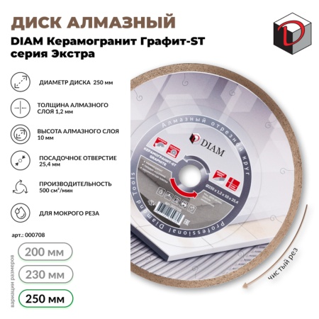 ���� �������� 250x1.2x10x25.4 ������ Diam (000708) (������������ ������-ST, ��������, ����� ������)