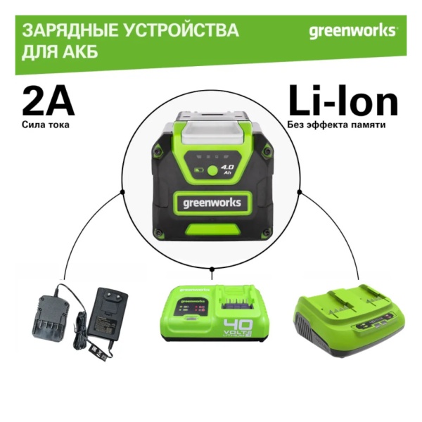 Аккумулятор GREENWORKS 40В, 4А/ч G40USB4 (2939507), 2939507 Аккумулятор GREENWORKS 40В, 4А/ч G40USB4 (2939507)