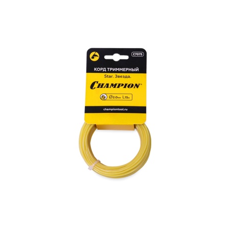 Леска 2 мм x 15 м (звезда, Star) CHAMPION (C7075), C7075 Леска 2 мм x 15 м (звезда, Star) CHAMPION (C7075)