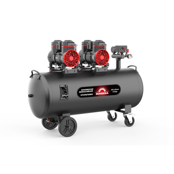 Компрессор SUNREKA GFC510/120DS 216117 (2900Вт, 510л/мин, 120л, 8бар, безмасляный), 216117 Компрессор SUNREKA GFC510/120DS 216117 (2900Вт, 510л/мин, 120л, 8бар, безмасляный)