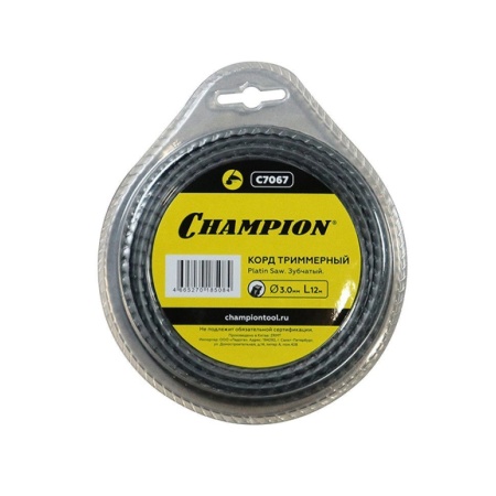Леска 3 мм x 12 м (зубчатая, Platin Saw) CHAMPION (C7067), C7067 Леска 3 мм x 12 м (зубчатая, Platin Saw) CHAMPION (C7067)