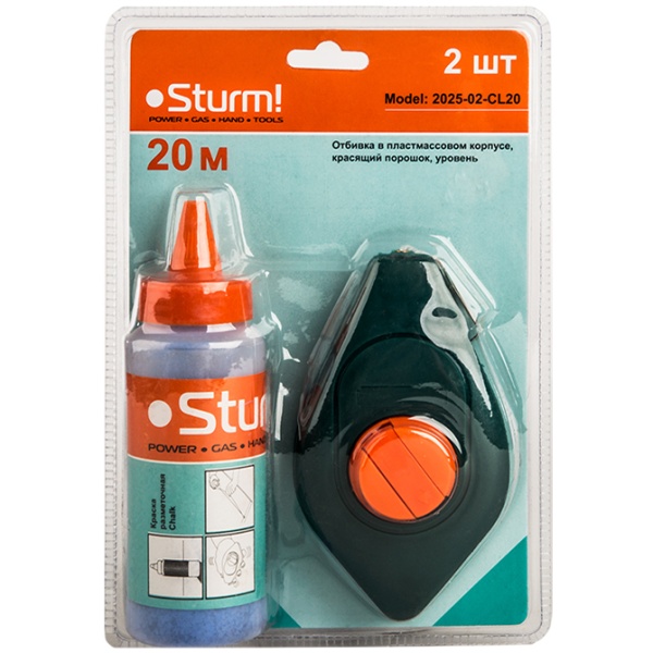Шнур отбивочный 20м STURM 2025-02-CL20 Шнур отбивочный 20м STURM 2025-02-CL20