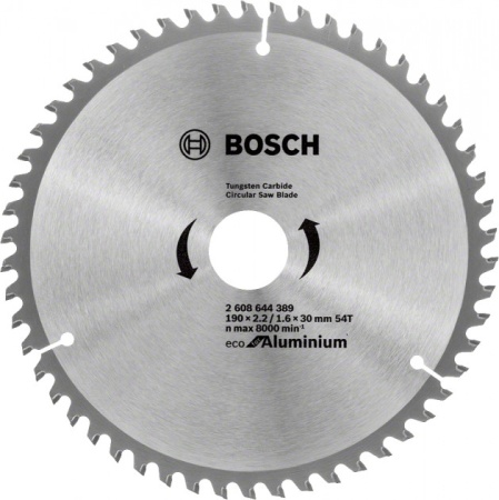Диск пильный BOSCH 190х30х54T ECO ALU/Multi 2608644389, 2608644389 Диск пильный BOSCH 190х30х54T ECO ALU/Multi 2608644389