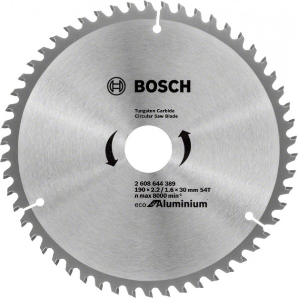 Диск пильный BOSCH 190х30х54T ECO ALU/Multi 2608644389, 2608644389 Диск пильный BOSCH 190х30х54T ECO ALU/Multi 2608644389