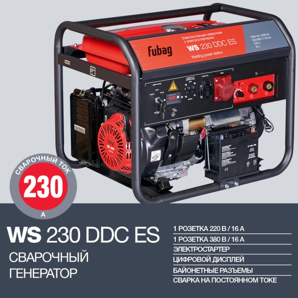 Бензогенератор-сварочник FUBAG WS 230 DDC ES (838238), 838238 Бензогенератор-сварочник FUBAG WS 230 DDC ES (838238)