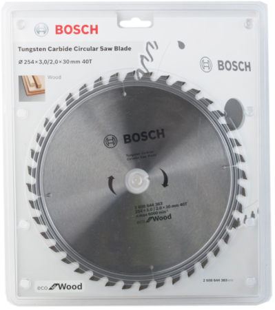 Диск пильный по дереву BOSCH 254х30х40T ECO WO, 2608644383 Диск пильный по дереву BOSCH 254х30х40T ECO WO