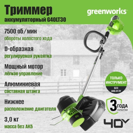 ������� �������������� Greenworks G40LT30 (��� ����� � ��) 2101507