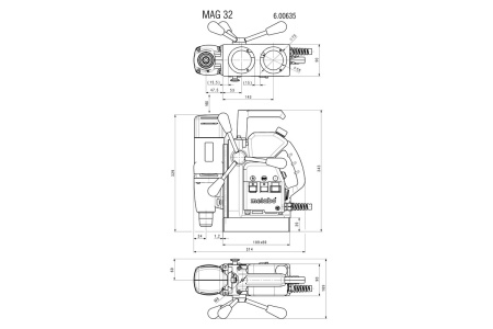 Дрель на магнитной подошве Metabo MAG 32 600635500, 600635500 Дрель на магнитной подошве Metabo MAG 32 600635500