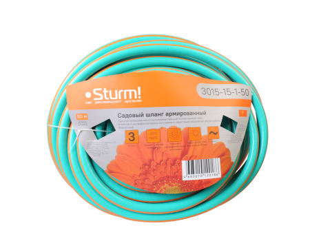 Шланг поливочный STURM 3015-15-1-50 (50м, 1"/25 мм, 3 слоя), 3015-15-1-50 Шланг поливочный STURM 3015-15-1-50 (50м, 1"/25 мм, 3 слоя)
