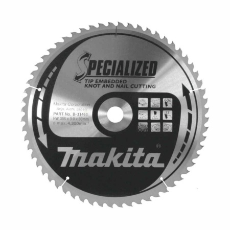 ���� ������� �� ������ � �������� 355x3x30, 60 ������ Makita (B-31463) (��� ����������� �����)
