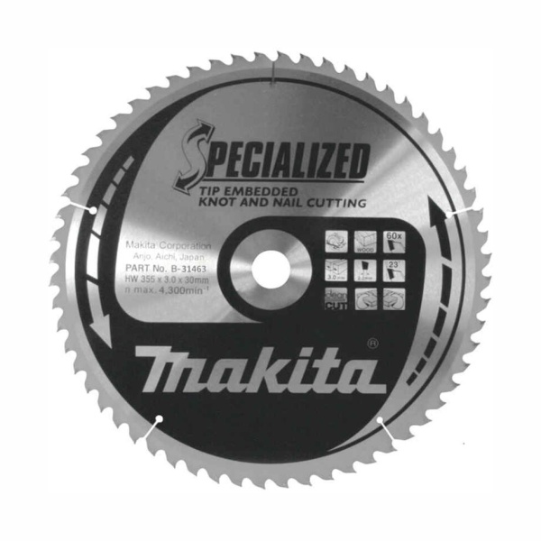 ���� ������� �� ������ � �������� 355x3x30, 60 ������ Makita (B-31463) (��� ����������� �����)
