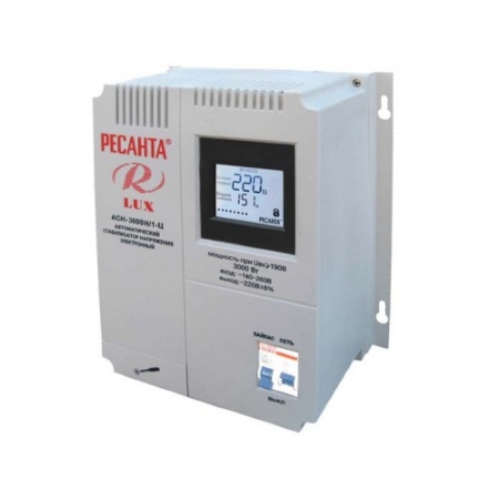 Стабилизатор настенный Ресанта ACH-3000Н/1-Ц Lux 63/6/21, 63/6/21 Стабилизатор настенный Ресанта ACH-3000Н/1-Ц Lux 63/6/21