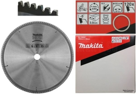 Диск пильный по алюминию 355х30\25х3х120T Makita B-12522, B-12522 Диск пильный по алюминию 355х30\25х3х120T Makita B-12522