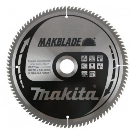 Диск пильный 260х30\15.88х2.3х100T Makita B-29262, B-29262 Диск пильный 260х30\15.88х2.3х100T Makita B-29262
